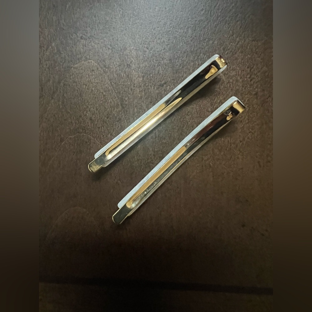 France Luxe Bobby Pin Pair on Gold Wire Set of 2 in Alba Ivory Gold - Picture 5 of 8